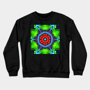 Psychedelic Kaleidoscope Red Blue and Green Crewneck Sweatshirt